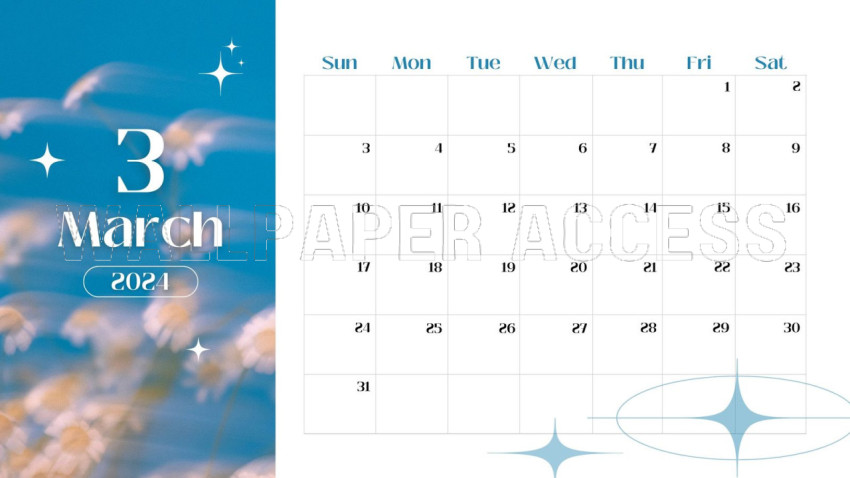 March 2024 Calendar Wallpapers