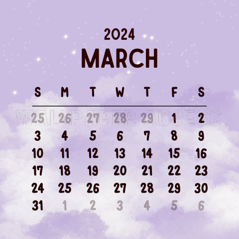 March 2024 Calendar Wallpapers